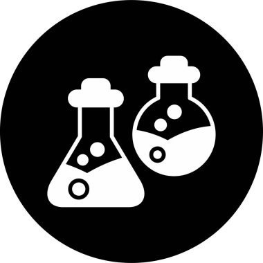 Kimya web simgesi, vektör illüstrasyonu