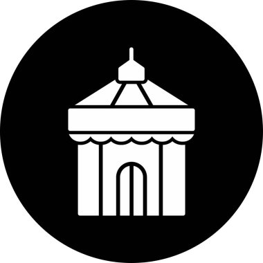 Sirk çadırı simgesi, vektör illüstrasyonu