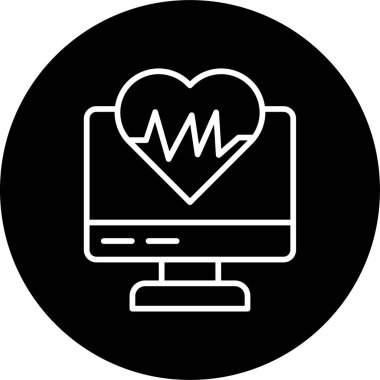  Kalp atışı teknolojisi. elektrokardiyogram simgesi.