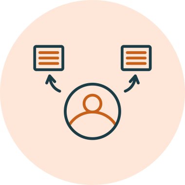 Doğal Dil İşlemi. Web simgesi basit illüstrasyon