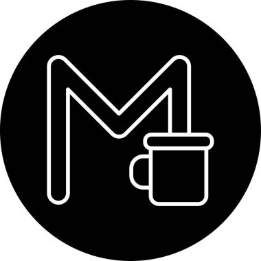 Alfabe için modern renk M harfi ve sabıka işareti