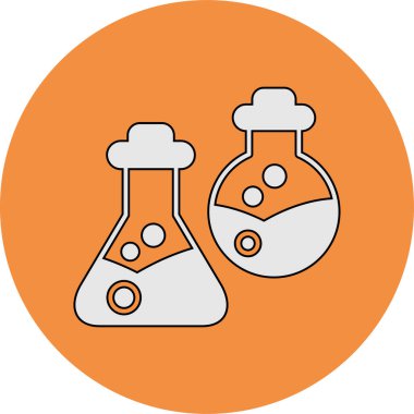 Kimya web simgesi, vektör illüstrasyonu