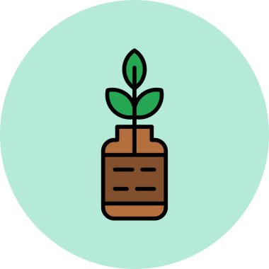 Bitki dişlide kalır. Web simgesi basit illüstrasyon 