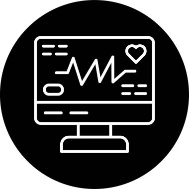 Elektrokardiyogram web simgesi, vektör tasarımı 