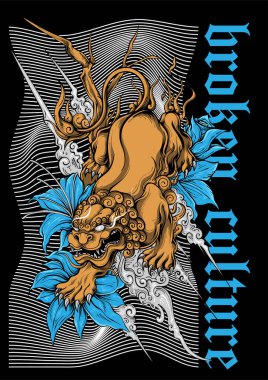 Shishi illüstrasyon sanatı, altın shishi sokak giyimi tasarımı