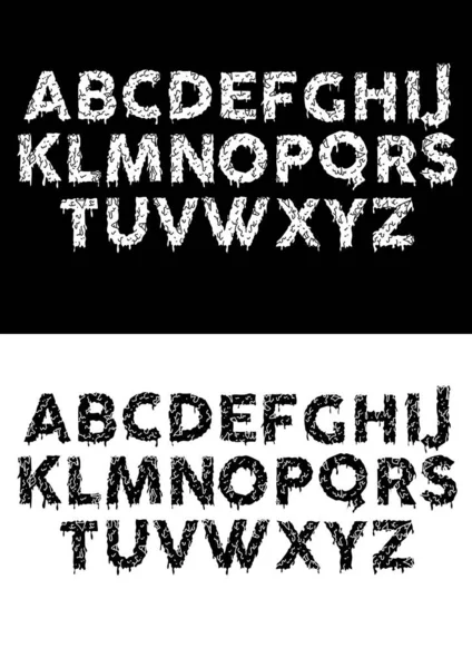 Zombie Alphabet Vector Caps Font Solid Color — Stock Vector