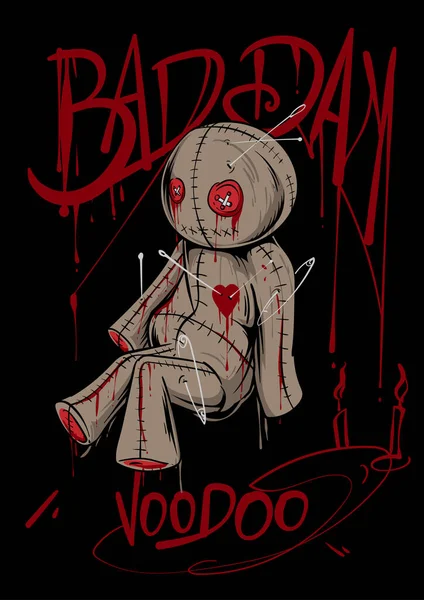 Voodoo bebeği illüstrasyon sokak giysisi tasarımı