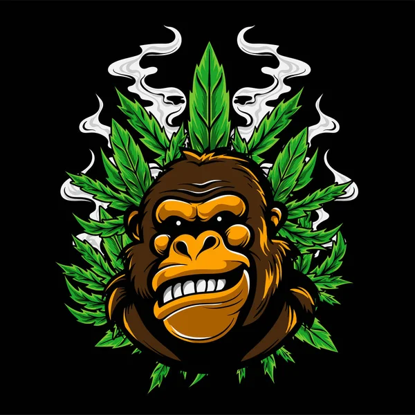 大麻和大猩猩病媒说明 图库插图