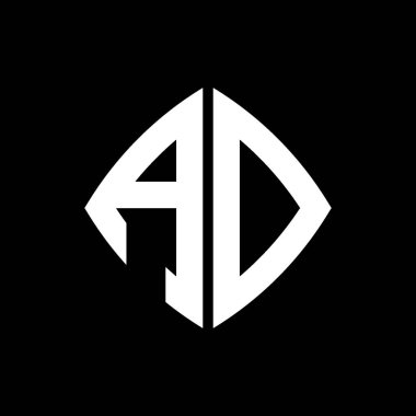 AD Logosu geometrik modern dikdörtgen yuvarlak stil tasarımlı izole arkaplan, minimalist geometrik şekil logosu.