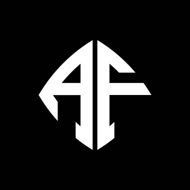 AF Logo ilk monogramı geometrik modern dikdörtgen yuvarlak stil tasarımı izole arkaplan, minimalist geometrik şekil logosu.