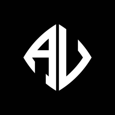 AU Logosu ilk monogramı geometrik modern dikdörtgen yuvarlak stil tasarımı izole arkaplan, minimalist geometrik şekil logosu.