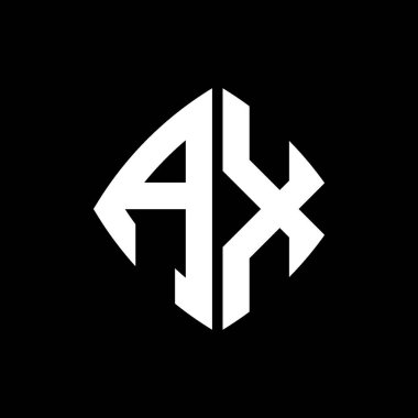 İzole arka planda geometrik modern dikdörtgen yuvarlak stil tasarımlı AX Logosu ilk monogramı, minimalist geometrik şekil logosu.