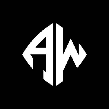 AW Logo ilk monogramı geometrik modern dikdörtgen yuvarlak stil tasarımı izole arkaplan, minimalist geometrik şekil logosu.