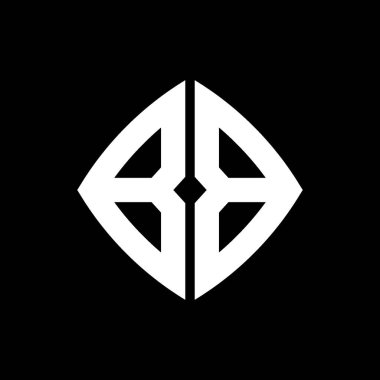 BB Logosu ilk monogramı geometrik modern dikdörtgen yuvarlak stil tasarımlı izole arkaplan, minimalist geometrik şekil logosu.