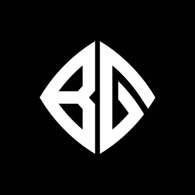 İzole arka planda geometrik modern dikdörtgen yuvarlak stil tasarımlı ilk BG logosu, minimal geometrik şekil logosu.