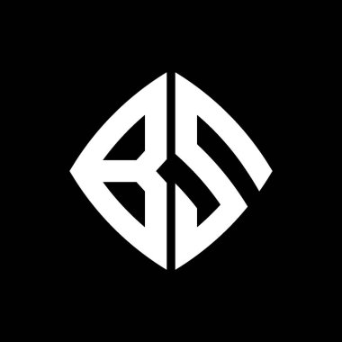 BS Logo ilk monogramı geometrik modern dikdörtgen yuvarlak stil tasarımı izole arkaplan, minimalist geometrik şekil logosu.