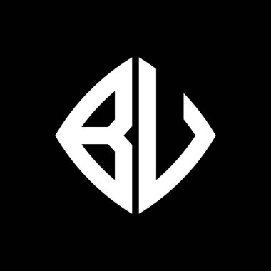 İzole arka planda geometrik modern dikdörtgen yuvarlak stil tasarımlı BU Logosu ilk monogramı, minimalist geometrik şekil logosu.