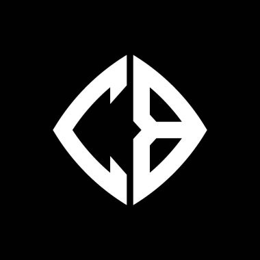 CB Logo ilk monogramı geometrik modern dikdörtgen yuvarlak stil tasarımı izole arkaplan, minimalist geometrik şekil logosu.