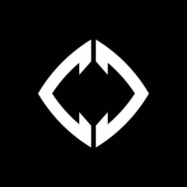 CC Logo ilk monogramı geometrik modern dikdörtgen yuvarlak stil tasarımı izole arkaplan, minimal geometrik şekil logosu.