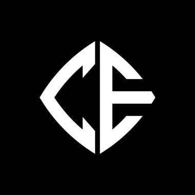 CE logosu geometrik modern dikdörtgen yuvarlak stil tasarımlı izole arkaplan, minimalist geometrik şekil logosu.