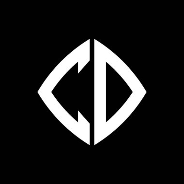 İlk CD Logosu geometrik modern dikdörtgen yuvarlak stil tasarımlı izole arkaplan, minimalist geometrik şekil logosu.
