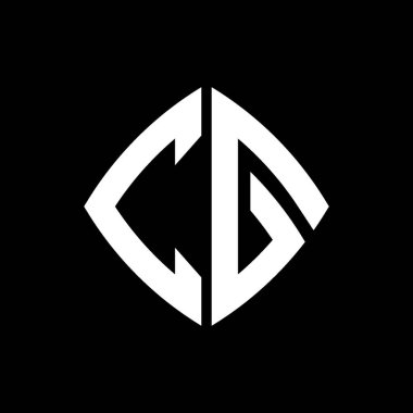 CG Logo ilk monogramı geometrik modern dikdörtgen yuvarlak stil tasarımı izole arkaplan, minimalist geometrik şekil logosu.