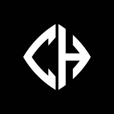 CH Logosu geometrik modern dikdörtgen yuvarlak stil tasarımlı izole arkaplan, minimalist geometrik şekil logosu.