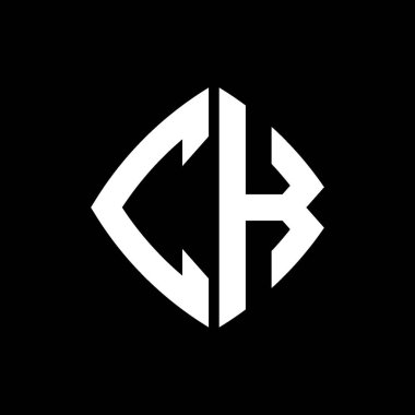CK Logosu ilk monogramı geometrik modern dikdörtgen yuvarlak stil tasarımlı izole arkaplan, minimalist geometrik şekil logosu.