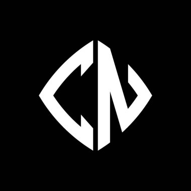 CN Logo ilk monogramı geometrik modern dikdörtgen yuvarlak stil tasarımı izole arkaplan, minimalist geometrik şekil logosu.