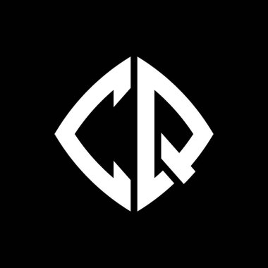 CQ Logo ilk monogramı geometrik modern dikdörtgen yuvarlak stil tasarımı izole arkaplan, minimalist geometrik şekil logosu.