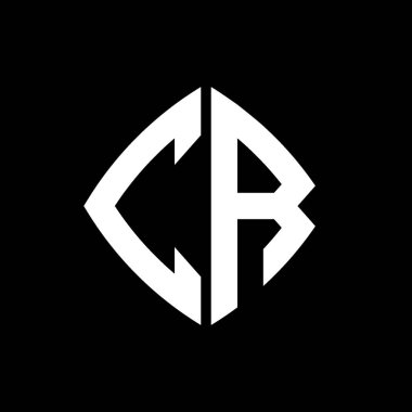 CR Logo ilk monogramı geometrik modern dikdörtgen yuvarlak stil tasarımı izole arkaplan, minimalist geometrik şekil logosu.