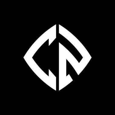 CZ Logo ilk monogramı geometrik modern dikdörtgen yuvarlak stil tasarımı izole arkaplan, minimalist geometrik şekil logosu.