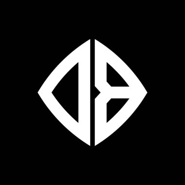 DB Logo ilk monogramı geometrik modern dikdörtgen yuvarlak stil tasarımı izole arkaplan, minimalist geometrik şekil logosu.