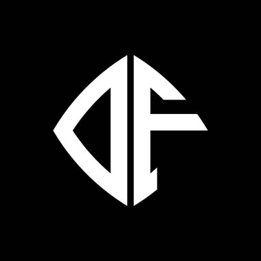 DF Logo ilk monogramı geometrik modern dikdörtgen yuvarlak stil tasarımı izole arkaplan, minimalist geometrik şekil logosu.