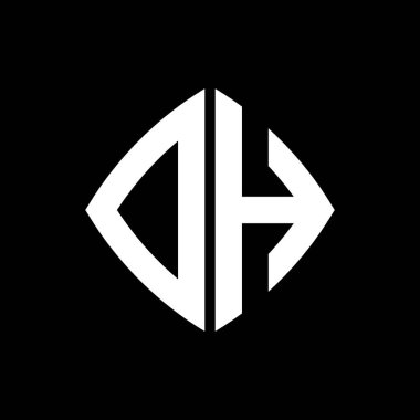 DH Logo ilk monogramı geometrik modern dikdörtgen yuvarlak stil tasarımı izole arkaplan, minimalist geometrik şekil logosu.