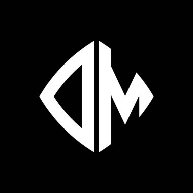 DM Logo ilk monogramı geometrik modern dikdörtgen yuvarlak stil tasarımı izole arkaplan, minimalist geometrik şekil logosu.