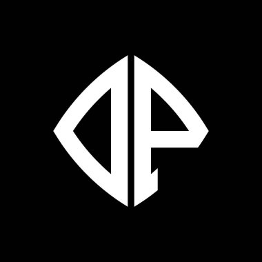DP Logo ilk monogramı geometrik modern dikdörtgen yuvarlak stil tasarımlı izole arkaplan, minimalist geometrik şekil logosu.