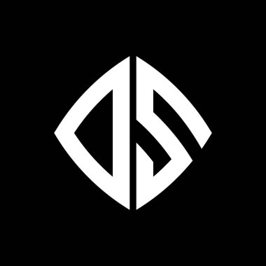 DS Logo ilk monogramı geometrik modern dikdörtgen yuvarlak stil tasarımlı izole arkaplan, minimalist geometrik şekil logosu.