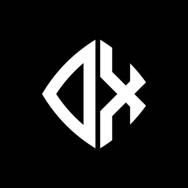 DX Logo ilk monogramı geometrik modern dikdörtgen yuvarlak stil tasarımı izole arkaplan, minimalist geometrik şekil logosu.