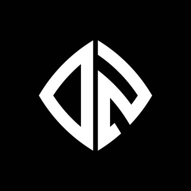 DZ Logo ilk monogramı geometrik modern dikdörtgen yuvarlak stil tasarımı izole arkaplan, minimalist geometrik şekil logosu.