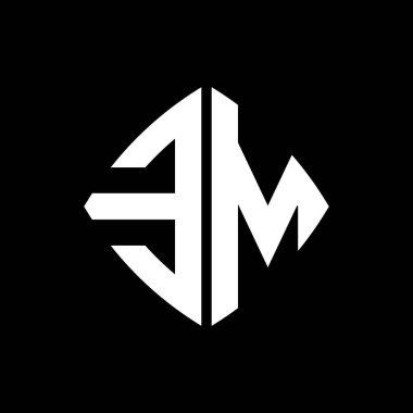 EM Logo ilk monogramı geometrik modern dikdörtgen yuvarlak stil tasarımı izole arkaplan, minimalist geometrik şekil logosu.