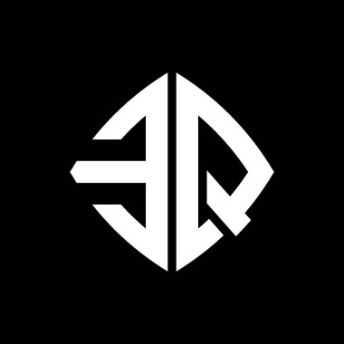 EQ Logo ilk monogramı geometrik modern dikdörtgen yuvarlak stil tasarımı izole arkaplan, minimalist geometrik şekil logosu.