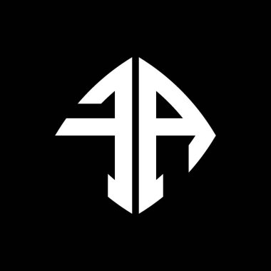 FA Logo ilk monogramı geometrik modern dikdörtgen yuvarlak stil tasarımı izole arkaplan, minimalist geometrik şekil logosu.