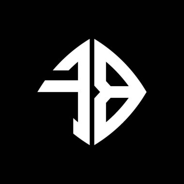 FB Logo ilk monogramı geometrik modern dikdörtgen yuvarlak stil tasarımı izole arkaplan, minimalist geometrik şekil logosu.