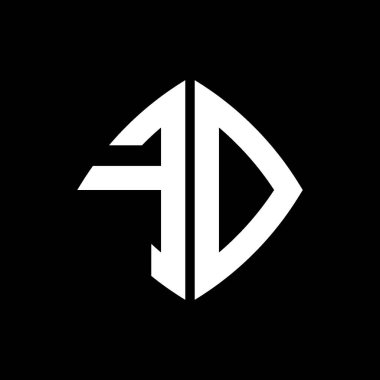FD Logo ilk monogramı geometrik modern dikdörtgen yuvarlak stil tasarımı izole arkaplan, minimalist geometrik şekil logosu.
