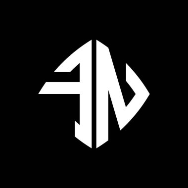 FN Logo ilk monogramı geometrik modern dikdörtgen yuvarlak stil tasarımı izole arkaplan, minimalist geometrik şekil logosu.