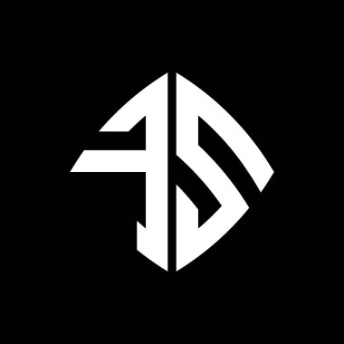 FS Logo ilk monogramı geometrik modern dikdörtgen yuvarlak stil tasarımı izole arkaplan, minimalist geometrik şekil logosu.