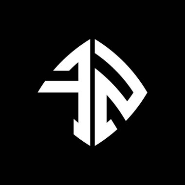 FZ Logo ilk monogramı geometrik modern dikdörtgen yuvarlak stil tasarımı izole arkaplan, minimalist geometrik şekil logosu.