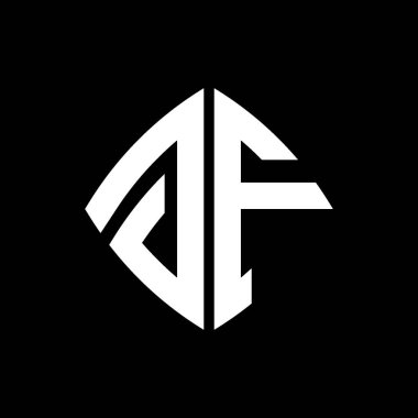 GF Logo ilk monogramı geometrik modern dikdörtgen yuvarlak stil tasarımı izole arkaplan, minimalist geometrik şekil logosu.