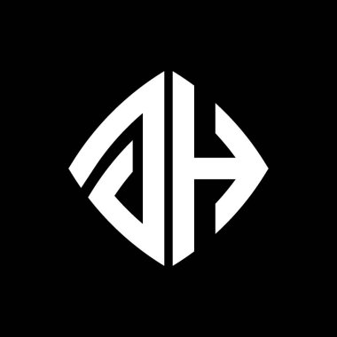 GH Logosu ilk monogramı geometrik modern dikdörtgen yuvarlak stil tasarımı izole arkaplan, minimalist geometrik şekil logosu.